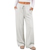 image:imageATHMILE Womens Wide Leg Fleece Sweatpants High Waisted Teen Girl Pants  Fall Fashion Winter Clothes Lounge Travel Joggers With PocketsLight Grey