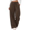 image:imageATHMILE Womens Wide Leg Fleece Sweatpants Lounge with Pocket  Fall Cozy Fleece Sweat PantsLow Waist Streetwear DrawstringBaggy Teen Girl JoggerBrown