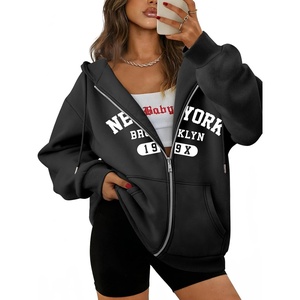 image:imageATHMILE Oversized Hoodies for Women Fall Sweatshirts Zip Up Hoodie Casual Jackets Y2k Fashion Outfits Winter Clothes 2026Nblack