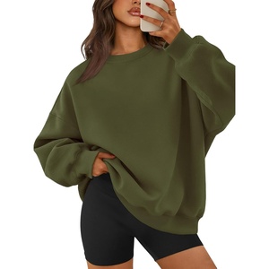 image:imageATHMILE Oversized Sweatshirt for Women Crewneck Fleece Long Sleeve Pullover Hoodies Tops Fall Fashion Outfits ClothesArmygreen
