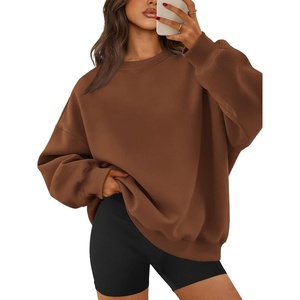 image:imageATHMILE Oversized Sweatshirt for Women Crewneck Fleece Long Sleeve Pullover Hoodies Tops Fall Fashion Outfits ClothesBrown