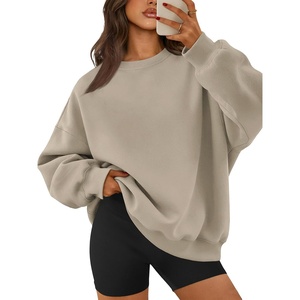 image:imageATHMILE Oversized Sweatshirt for Women Crewneck Fleece Long Sleeve Pullover Hoodies Tops Fall Fashion Outfits ClothesCoffeegrey