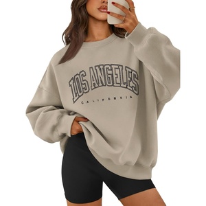 image:imageATHMILE Oversized Sweatshirt for Women Crewneck Fleece Long Sleeve Pullover Hoodies Tops Fall Fashion Outfits ClothesLacoffeegrey