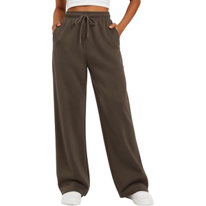 image:imageATHMILE Womens Sweatpants Fleece Wide Leg Lined Baggy Lounge Sweat Pants  Cotton Straight Leg High Waisted Comfort Casual Warm Fall Winter Workout GymBcoffee