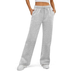 image:imageATHMILE Womens Sweatpants Fleece Wide Leg Lined Baggy Lounge Sweat Pants  Cotton Straight Leg High Waisted Comfort Casual Warm Fall Winter Workout GymGrey
