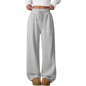 image:imageATHMILE Womens Sweatpants Wide Leg Baggy High Waist Y2K Pants Fall Winter Spring Joggers Clothes with PocketsGrey