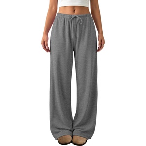 image:imageATHMILE Womens Wide Leg Sweatpants Low Rise Baggy Pants Fall Fashion Lounge Lightweight Sweat Pants with PocketsGrey