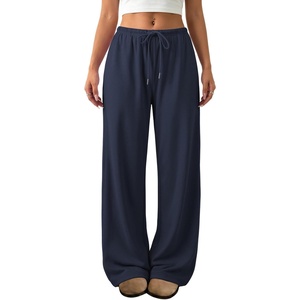 image:imageATHMILE Womens Wide Leg Sweatpants Low Rise Baggy Pants Fall Fashion Lounge Lightweight Sweat Pants with PocketsNavy
